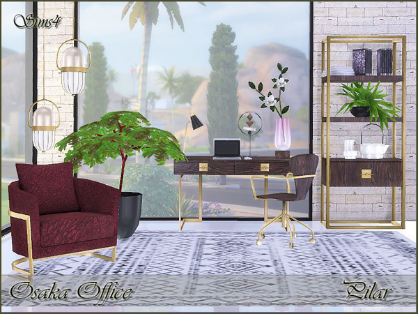 Sims 4 — Osaka Office by Pilar — Timeless elegance with an oriental touch 