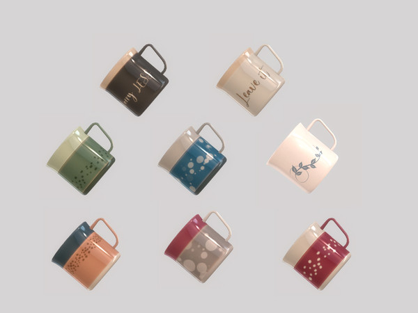 Sims 4 — Retro ReBOOT - Kitchen Enya Cup v1 by ung999 — Kitchen Enya Cup v1 Color Options : 8 Located at : Decor /