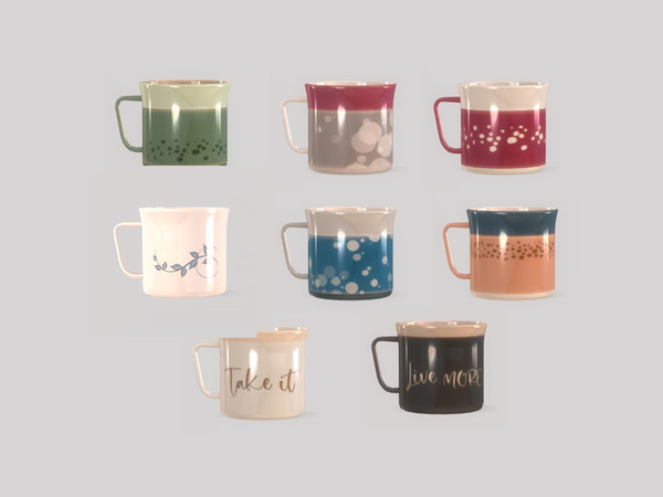Sims 4 — Retro ReBOOT - Kitchen Enya Cup v2 by ung999 — Kitchen Enya Cup v2 Color options : 8 Located at : Decor /