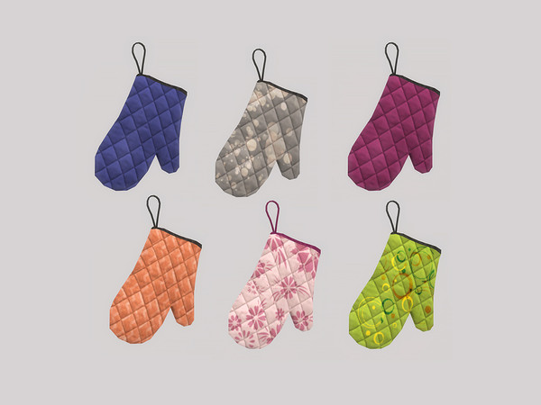 Sims 4 — Retro ReBOOT - Kitchen Enya Oven Glove by ung999 — Kitchen Enya Oven Glove Color Options : 6 Located at : Decor