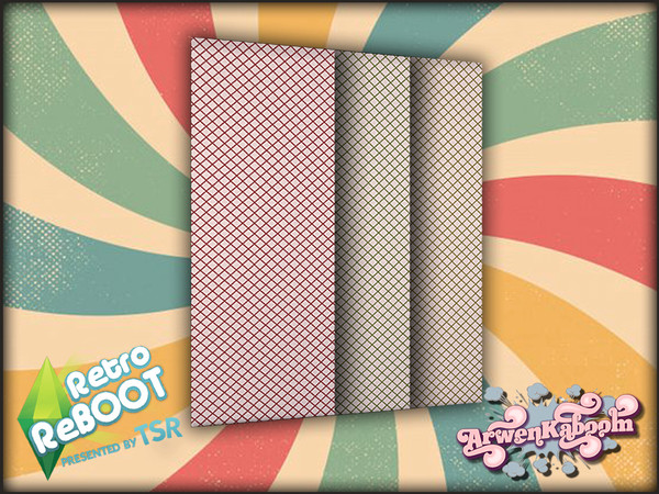 Sims 4 — Retro ReBOOT - Wall by ArwenKaboom — Base game wall in 3 recolors, You can find all the items by typing ReBOOT.