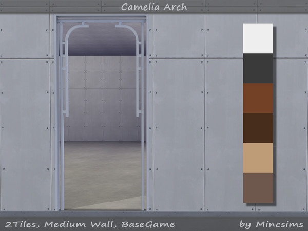 Sims 4 — Camelia Arch 2Tiles for Medium Wall by Mincsims — for medium wall 6 swatches