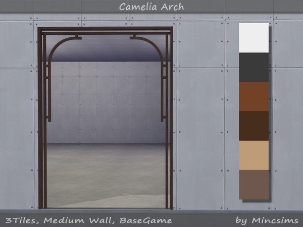 Sims 4 — Camelia Arch 3Tiles for Medium Wall by Mincsims — for medium wall 6 swatches