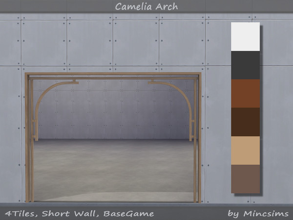 Sims 4 — Camelia Arch 4Tiles for Short Wall by Mincsims — for short wall 6 swatches