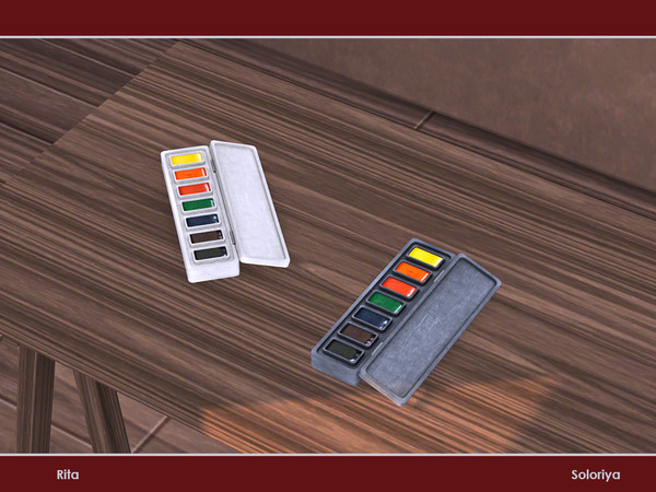 Sims 4 — Rita. Acrylic Palette by soloriya — Decorative acrylic palette. Part of Rita set. 2 color variations. Category: