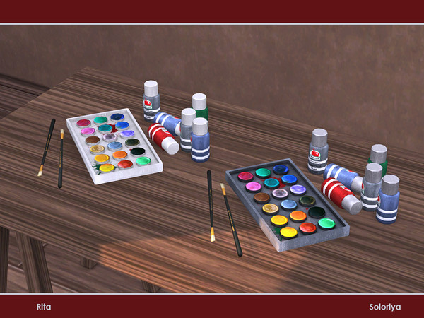 Sims 4 — Rita. Art Supplies by soloriya — Decorative art supplies. Part of Rita set. 2 color variations. Category: