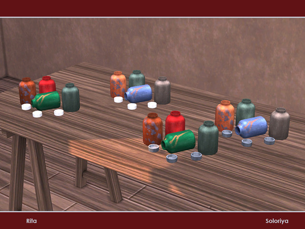 Sims 4 — Rita. Gouache Paints by soloriya — Decorative gouache paints. Part of Rita set. 4 color variations. Category: