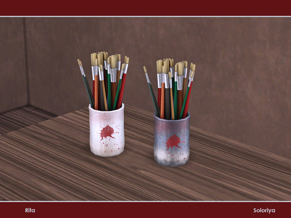 Sims 4 — Rita. Paint Brushes, v1 by soloriya — Paint brushes, version one. Part of Rita set. 2 color variations.