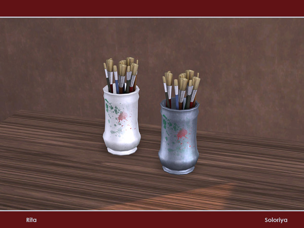 Sims 4 — Rita. Paint Brushes, v2 by soloriya — Paint brushes, version two. Part of Rita set. 2 color variations.