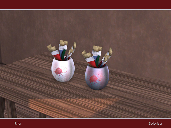Sims 4 — Rita. Paint Brushes, v3 by soloriya — Paint brushes, version three. Part of Rita set. 2 color variations.