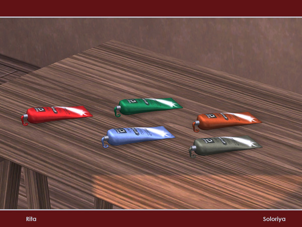 Sims 4 — Rita. Paint Tube by soloriya — Decorative paint tube. Part of Rita set. 5 color variations. Category: Decorative