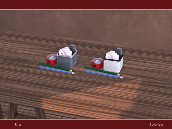 Sims 4 — Rita. Pencil Sharpener and Erasers. by soloriya — Pencil sharpener and erasers. Part of Rita set. 2 color