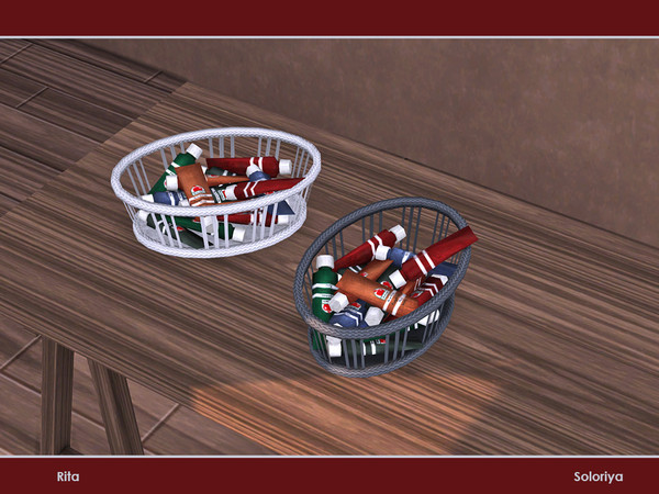 Sims 4 — Rita. Watercolor Paint Tubes by soloriya — Watercolor paint tubes in a basket. Part of Rita set. 2 color