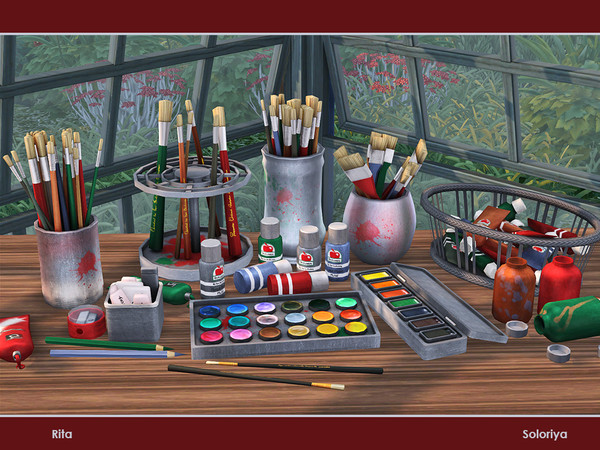 Sims 4 — Rita by soloriya — A set of 10 decorative objects for your art studios. Everything can be found in category