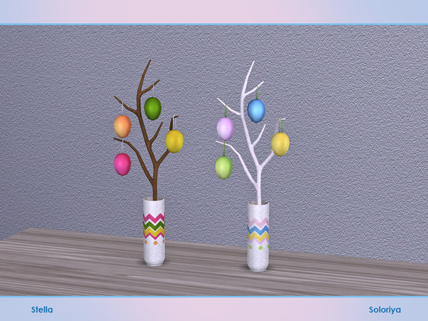 Sims 4 — Stella. Branch with Eggs by soloriya — Branch with eggs. Part of Stella set. 2 color variations. Category: