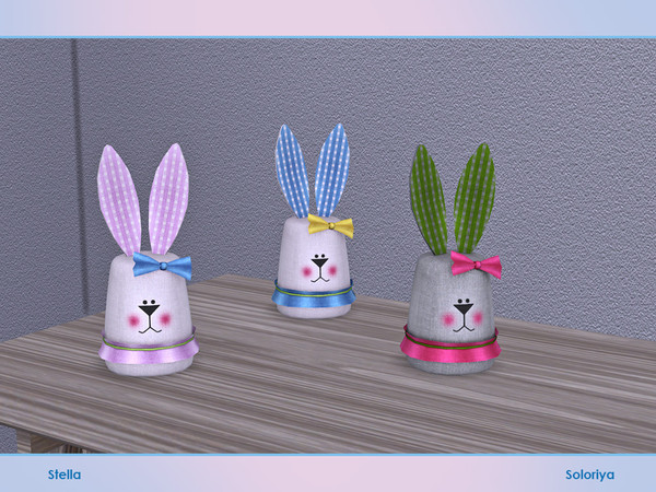Sims 4 — Stella. Bunny Girl by soloriya — Bunny girl. Part of Stella set. 3 color variations. Category: Decorative -