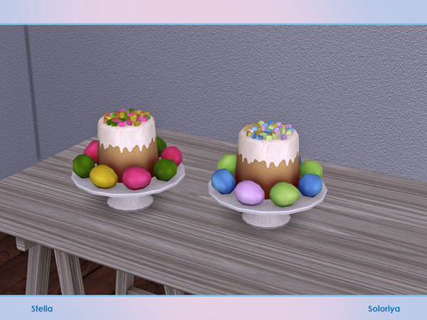 Sims 4 — Stella. Cake, v1 by soloriya — Decorative cake, version one. Part of Stella set. 2 color variations. Category:
