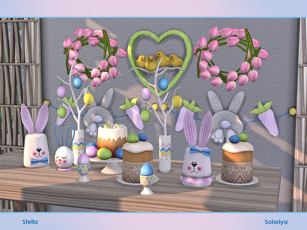 Sims 4 — Stella by soloriya — Miscellaneous decorative objects for your Easter Holidays. Includes 10 items: --egg bunny,