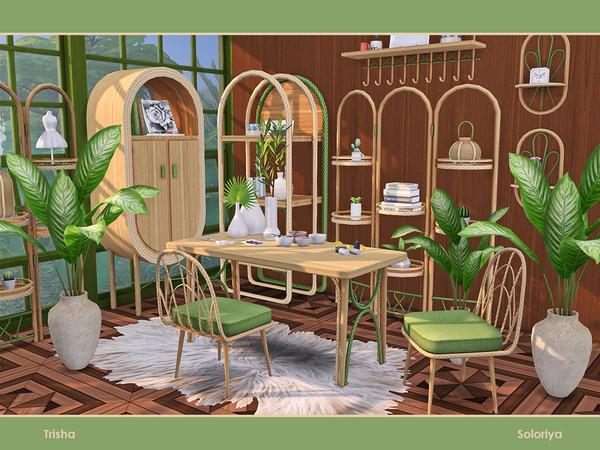 Sims 4 — Trisha by soloriya — A set of furniture for your home offices. Has 2 color palettes, includes 10 objects:
