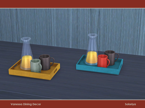 Sims 4 — Vanessa Dining Decor. Juice and Cups by soloriya — Juice and cups. Part of Vanessa Dining set. 2 color