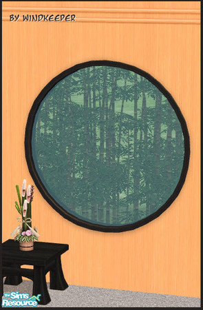 Sims 2 — Tokyo 2t round window by Windkeeper — Linked to Tokyo main window for colors. Requires that file to work.