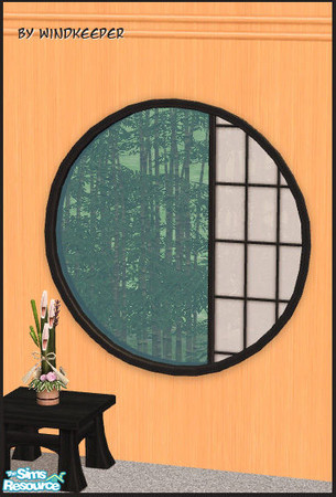 Sims 2 — Tokyo 2t round side screen window by Windkeeper — Linked to Tokyo main window for colors. Requires that file to