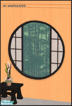 Sims 2 — Tokyo 2t round scrn window diag by Windkeeper — Diagonal version of Tokyo 2t round screen window. Requires that
