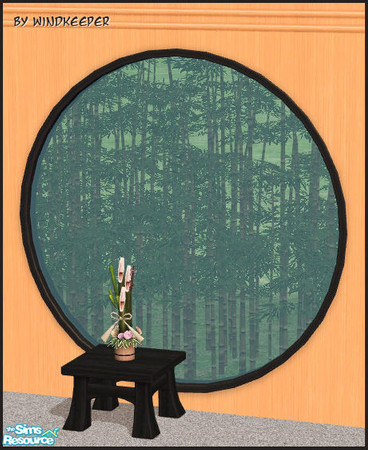Sims 2 — Tokyo 3t round window by Windkeeper — Linked to Tokyo main window for colors. Requires that file to work.