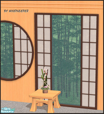 Sims 2 — Tokyo window - dark wood frame by Windkeeper — Frame recolor for Tokyo main window. Requires that file to work.