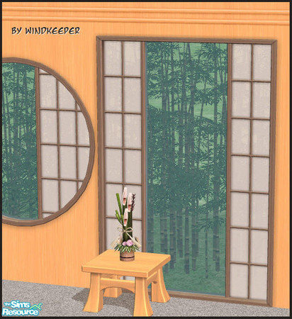 Sims 2 — Tokyo window - aged wood frame by Windkeeper — Frame recolor for Tokyo main window. Requires that file to work.