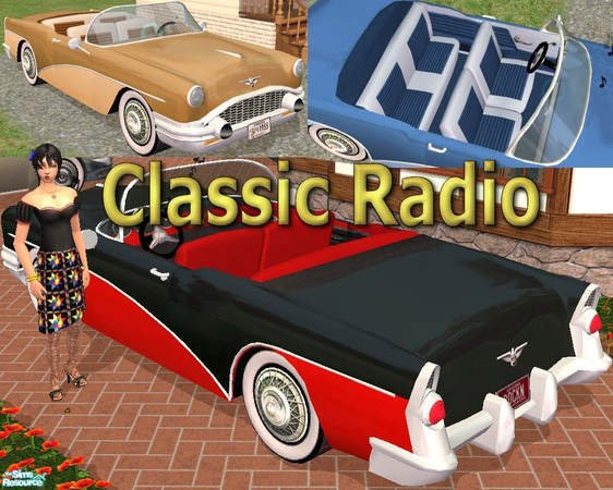 Sims 2 — Classic Radio by Dr Pixel — By request, a decorative car that needs no expansion packs. The radio works, and
