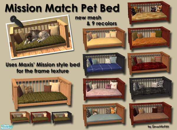 Sims 2 — Mission Match Luxury Pet Bed by Simaddict99 — Luxurious Mission style pet bed to match Maxis\' OFB Mission