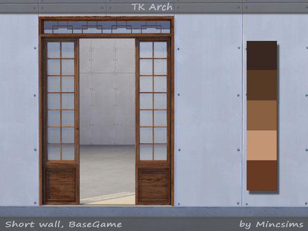 Sims 4 — TK Arch by Mincsims — 5 swatches for short wall