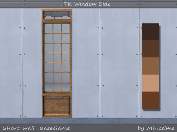 Sims 4 — TK Side Window 1T by Mincsims — 5 swatches for short wall