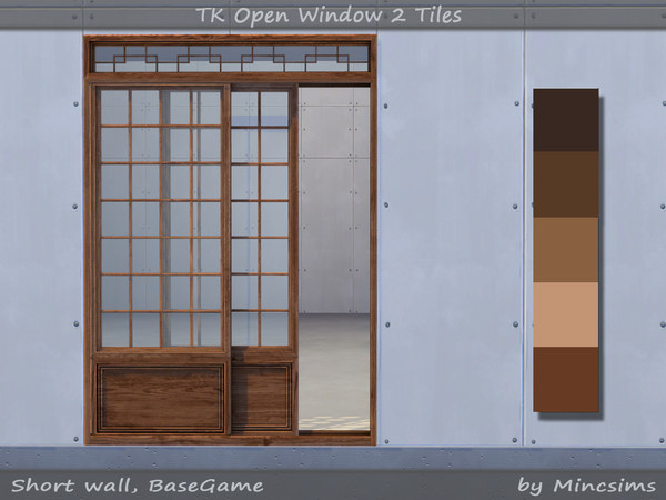 Sims 4 — TK Open Window 2T by Mincsims — 5 swatches for short wall