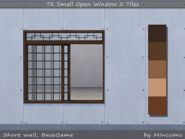 Sims 4 — TK Small Open Window 2T by Mincsims — 5 swatches for short wall