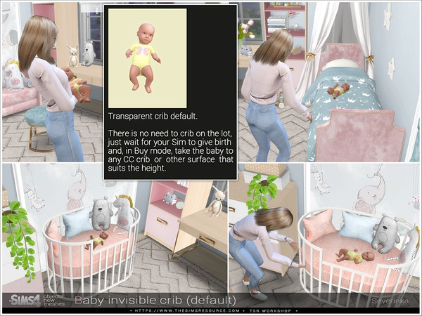 Sims 4 — Invisible crib DEFAULT  by Severinka_ — Invisible basic (default) crib for babies. So that it can be put in any