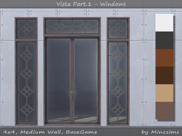 Sims 4 — Vista Window Med by Mincsims — for medium wall 6 swatches a part of Vista Set