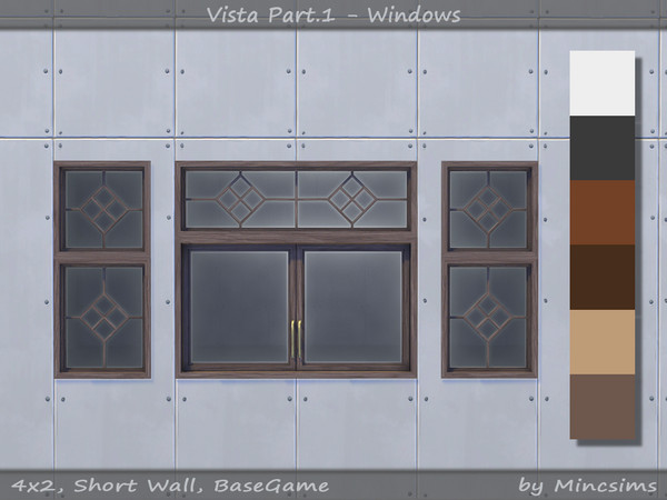 Sims 4 — Vista Window Small by Mincsims — for short wall 6 swatches a part of Vista Set