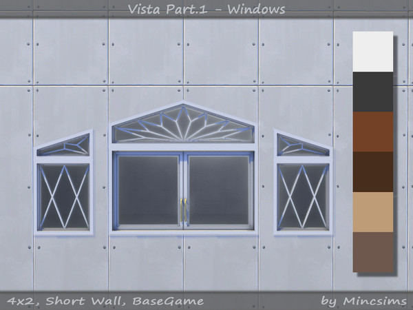 Sims 4 — Vista Triangle Window Small by Mincsims — for short wall 6 swatches a part of Vista Set