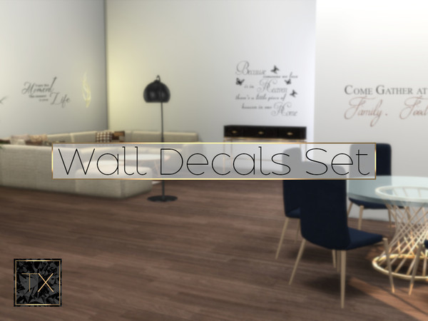 Sims 4 — Wall Decals Set  by theeaax — Wall Decals Set Each set have 5 Different quotes Hope you like it! :)