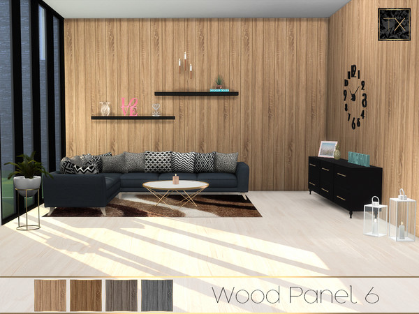 Sims 4 — Wood Panel 6 by theeaax — A wooden wall that is suitable for both inside and outside use 4 Color Swatches Enjoy!