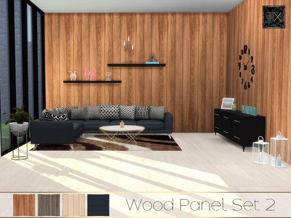 Sims 4 — Wood Panel Set 2 by theeaax — This beautiful set contains - 4 Different wood walls ( 3 vertical and 1 horizontal
