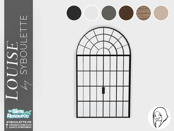 Sims 4 — Louise - Arched windows - Closed (medium) by Syboubou — French style double arched window.