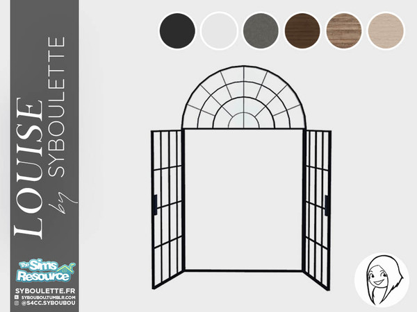Sims 4 — Louise - Arched windows - Wide Opened (medium) by Syboubou — French style double arched window.