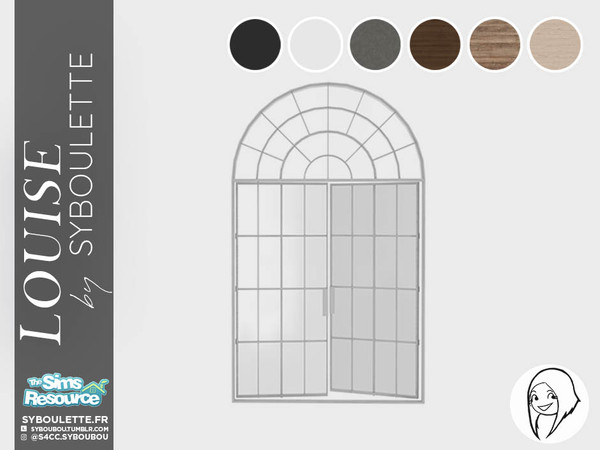 Sims 4 — Louise - Arched windows - Half opened (medium) by Syboubou — French style double arched window.