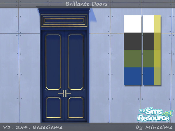 Sims 4 — Brillante Double Panel Door V1 2x4 by Mincsims — for medium wall 8 swatches