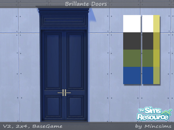 Sims 4 — Brillante Double Panel Door V2 2x4 by Mincsims — for medium wall 8 swatches