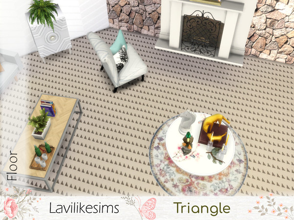 Sims 4 — Triangle  by lavilikesims — A carpeted floor with triangles 7 swatches base game friendly