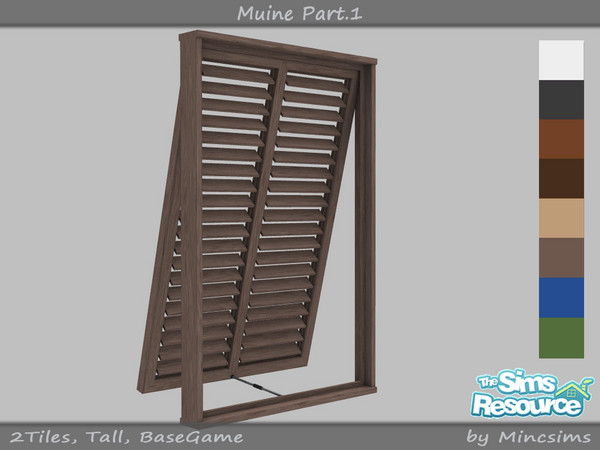 Sims 4 — Muine Window 2T Tall Open by Mincsims — a part of Muine Set 8 swatches